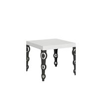 Tavolo da pranzo Karamay 90x90 allungabile fino a 246cm, Bianco