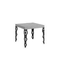Tavolo da pranzo Karamay 90x90 allungabile fino a 246cm, Cemento