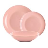 Servizio piatti 18 pezzi in porcellana, 6 posti, Rosa Capri