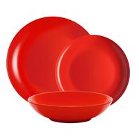 Servizio piatti 18 pezzi in porcellana, 6 posti, Rosso Maranello