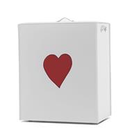 Portabiancheria Adele con cuore Rosso, catalogo Limac Design, Bianco, codice PRDL10CC0007