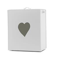Portabiancheria Adele con cuore Tortora, catalogo Limac Design, Bianco, codice PRDL16CC0007