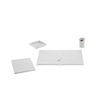 Set scrivania ARISTOTELE 60x40 in cuoio, 5 pezzi, Limac Design, Bianco, codice STAR05CC0007
