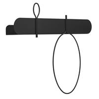 Mensola BALLOON 60x52 con un attaccapanni piccolo e uno grande OG09060B-12 Nero