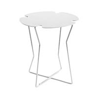 Tavolino COROLLA 45x45 con base in tondino CT12050-01 Bianco