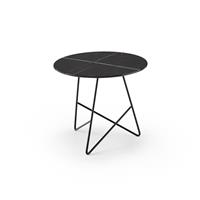 Tavolino da salotto ERMIONE 50 con top in vetro marmo sahara black