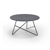 Tavolino da salotto ERMIONE 65 con top in vetro marmo sahara black