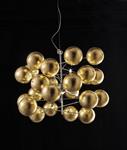 Lampada a sospensione Atom a 8 luci 255.180.13 foglia oro