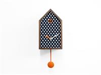 Orologio a cucù Mr. Orange 2190O Tessuto blu a pois bianchi