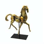 Cavallo grande scultura con base in metallo