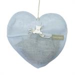Coppia di cuore in garza di lino profumato azzurro PS09_Az