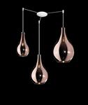 Lampada a sospensione a 3 luci Drop 1134BI/S3 S MIX-RA Bianco-Rame