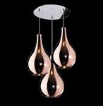 Lampada a sospensione a 3 luci Drop 1134CR/S3 TM-RA Cromo-Rame