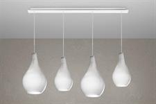 Lampada a sospensione a 4 luci Drop 1134BI/S4 RPM-GR Bianco-Graniglia