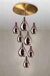 Lampada a sospensione a 8 luci Drop 1134OS/S8 TMIX-RA Ottone-Rame