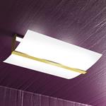 PLAFONIERA A 2 LUCI WOOD 1019/PL50-FO FOGLIA ORO