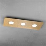 PLAFONIERA A 3 LUCI PATH 1141/PL3-FO FOGLIA ORO