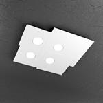 PLAFONIERA A 4 LUCI QUADRA PLATE 1129/PL4-BI BIANCO