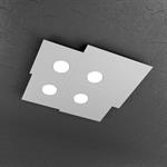 PLAFONIERA A 4 LUCI QUADRA PLATE 1129/PL4-GR GRIGIO