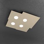 PLAFONIERA A 4 LUCI QUADRA PLATE 1129/PL4-SA SABBIA