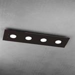 PLAFONIERA A 4 LUCI RETTANGOLARE PATH 1141/PL4 R-MA MARRONE