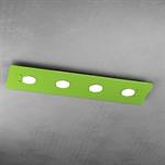 PLAFONIERA A 4 LUCI RETTANGOLARE PATH 1141/PL4 R-VE VERDE