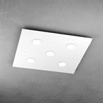 PLAFONIERA A 5 LUCI QUADRA PATH 1141/PL5-BI BIANCO