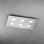 PLAFONIERA A 6 LUCI PATH 1141/PL6-FA FOGLIA ARGENTO