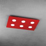 PLAFONIERA A 6 LUCI PATH 1141/PL6-RO ROSSO