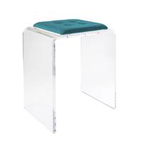 Sgabello JAGO di Vesta Home, con seduta in velluto colore turchese, codice 04292-92
