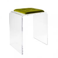 Sgabello JAGO di Vesta Home, con seduta in velluto colore verde, codice 04292-81