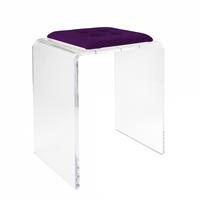 Sgabello JAGO di Vesta Home, con seduta in velluto colore viola, codice 04292-18