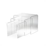 SIMPLY Tris di tavolini sovrapponibili in plexi trasp, Cod 2372700