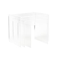 SIMPLY Tris di tavolini sovrapponibili in plexi trasp, Cod 2372700